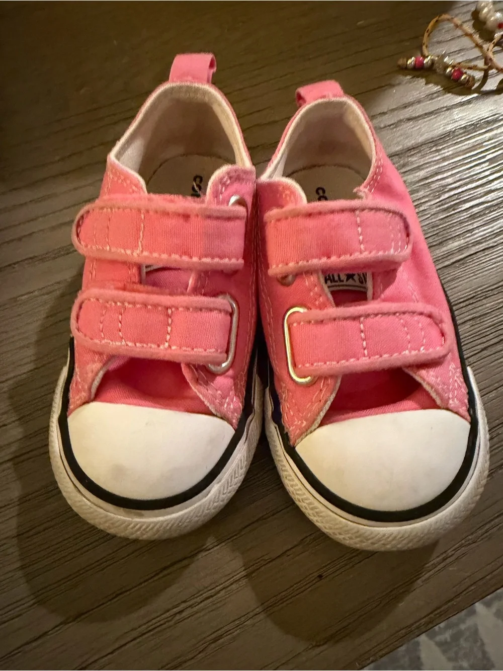 Converse Kids Pink Canvas Velcro Sneakers